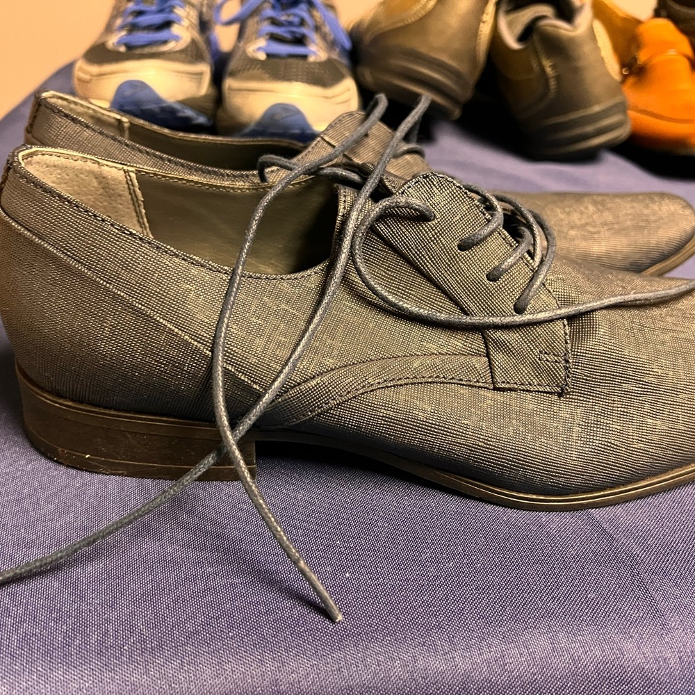 Calvin Klein Textured Black Oxfords